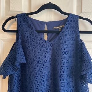 Lace navy mini dress